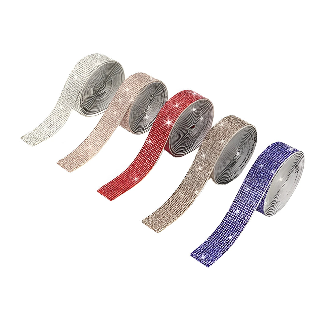 Self-adhesive glass water drill strip for clothing decoration in three widths