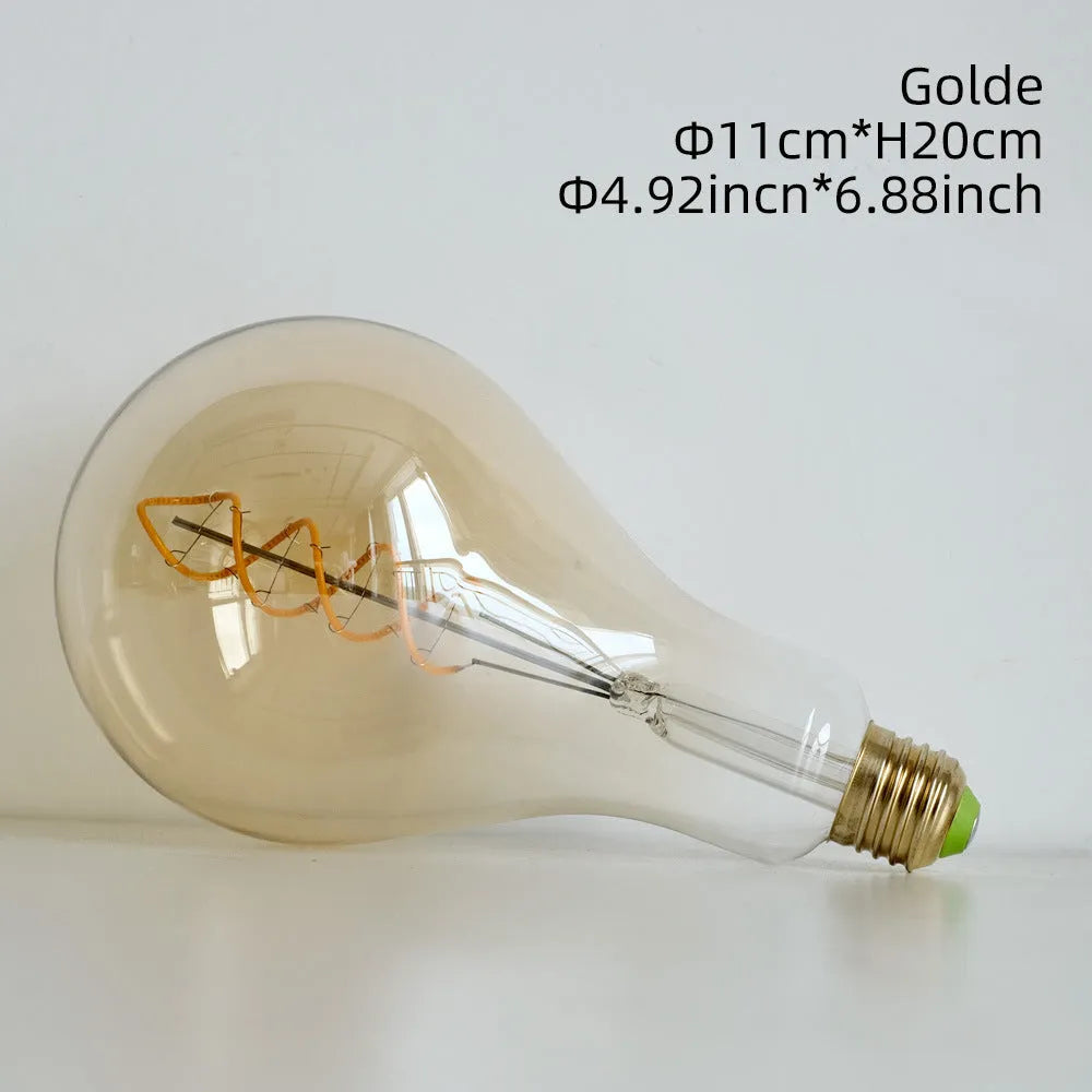 Double helix golden LED soft light strip measuring 110x200mm with decorative spiral design