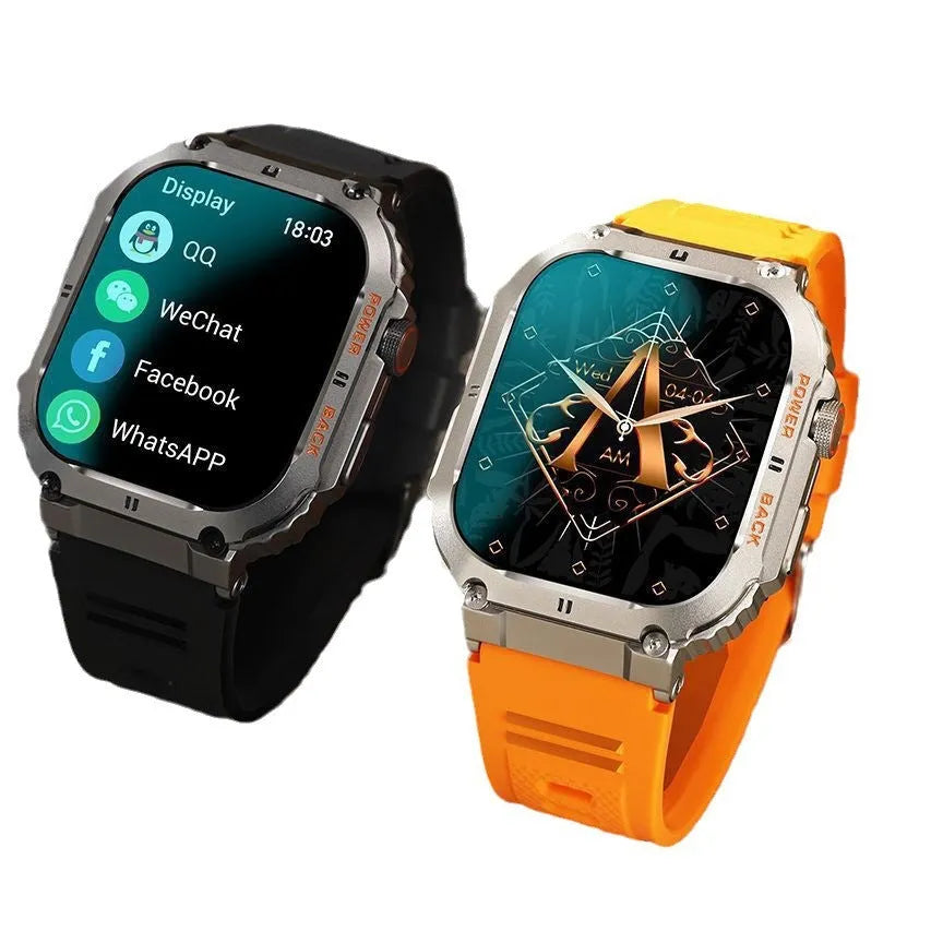 K57PRO Bluetooth smartwatch in black with TFT screen on wrist showing call function