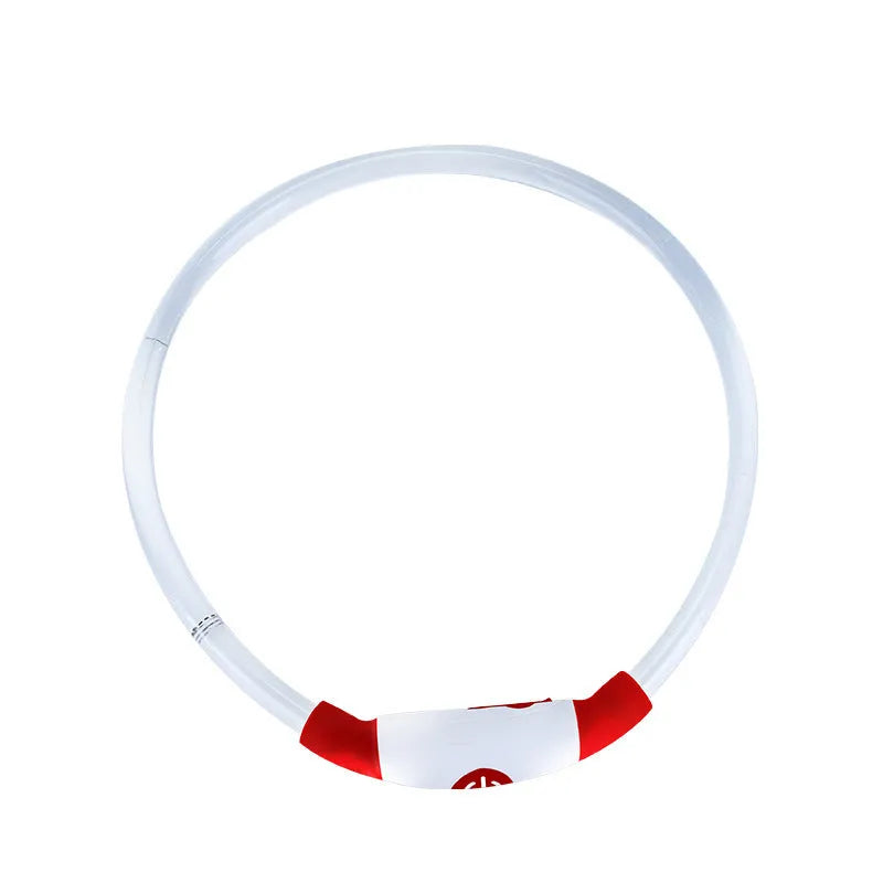 USB rechargeable LED dog safety collar with glowing light and adjustable 70cm TPU construction