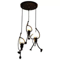 Simple villain LED chandelier with iron body and adjustable 1-metre height on a white background