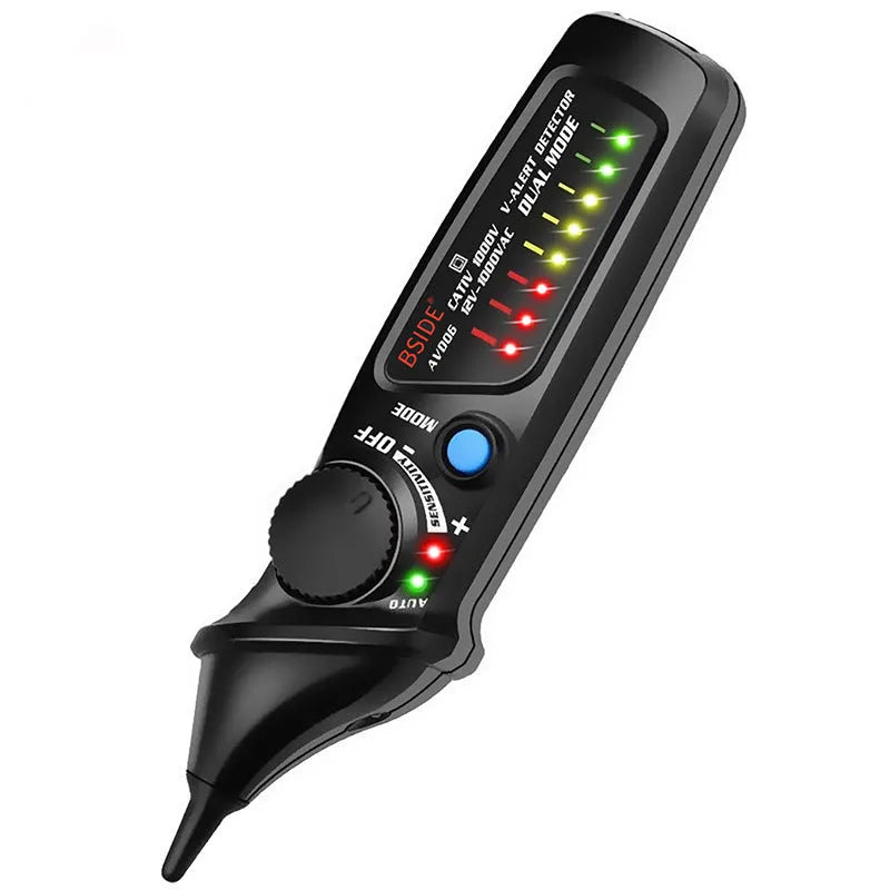 Smart sensor electrical test pencil with a round head tip on a white background