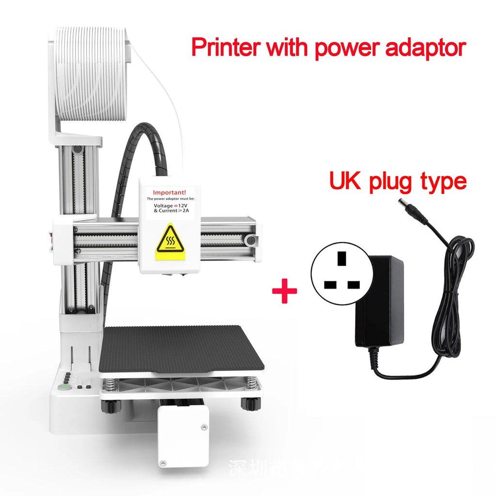 White EasyThreed K10 3D printer with 175mm printing area, compatible with TPU and PLA filament materials