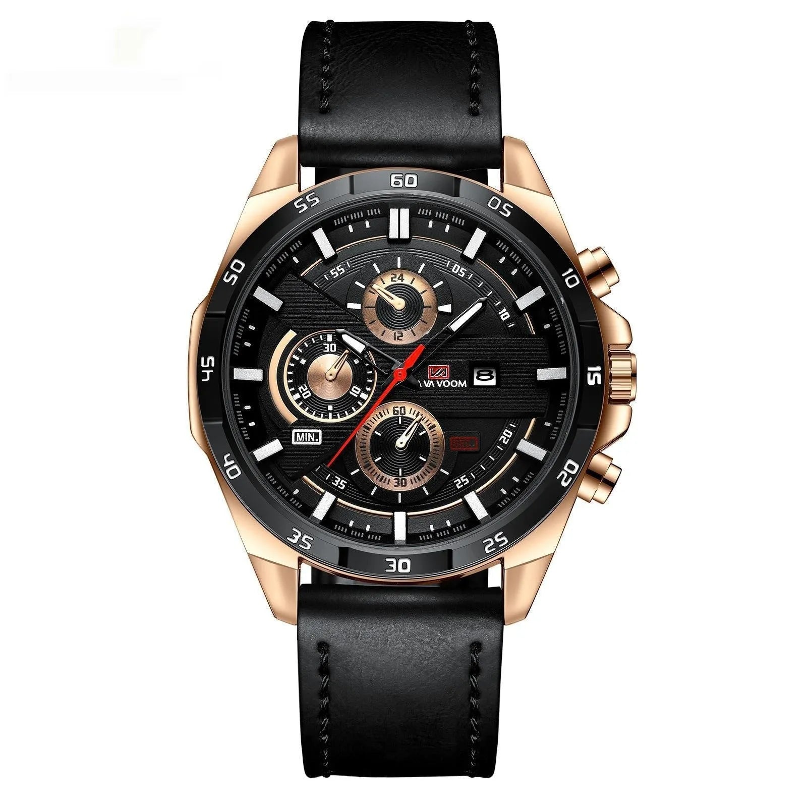 Men's business calendar quartz watch with waterproof design in multiple colour combinations