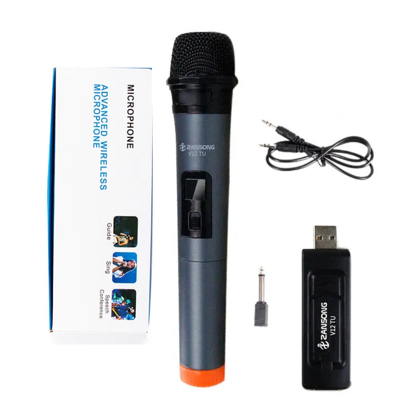 Black ZANSONG dynamic handheld microphone with heart-shaped polar pattern and USB receiver