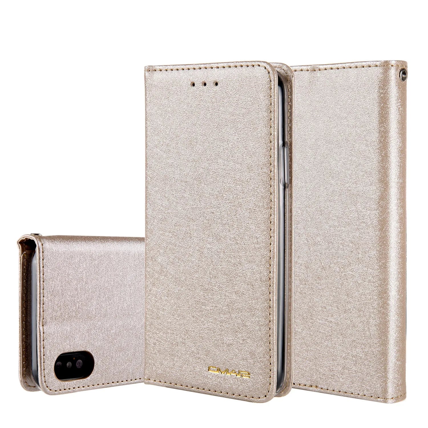 PU leather flip phone case with card slots for Apple iPhone in multiple colour options