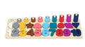 Montessori wooden number puzzle logarithmic board building blocks in photo colour for ages 3 plus