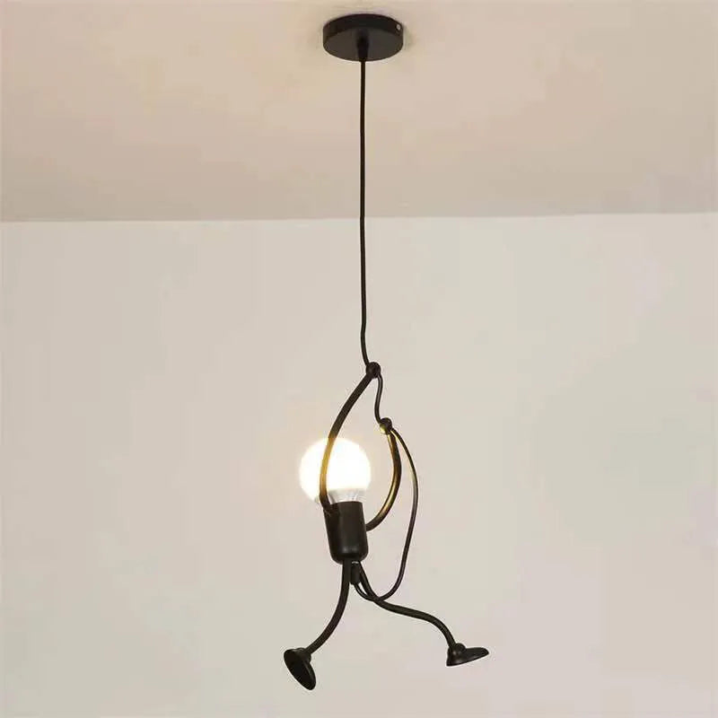 Simple villain LED chandelier with iron body and adjustable 1-metre height on a white background