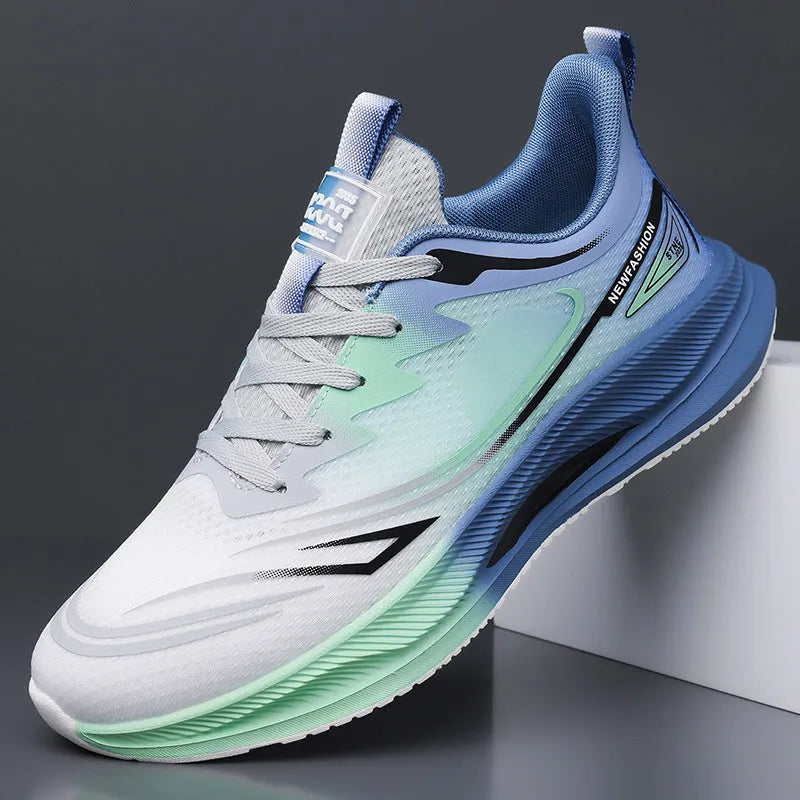 Men's low-top casual shoes in breathable mesh with a round toe and non-slip rubber sole.