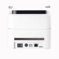 Thermal barcode printer with compact body and paper loading container, black finish, for label printing