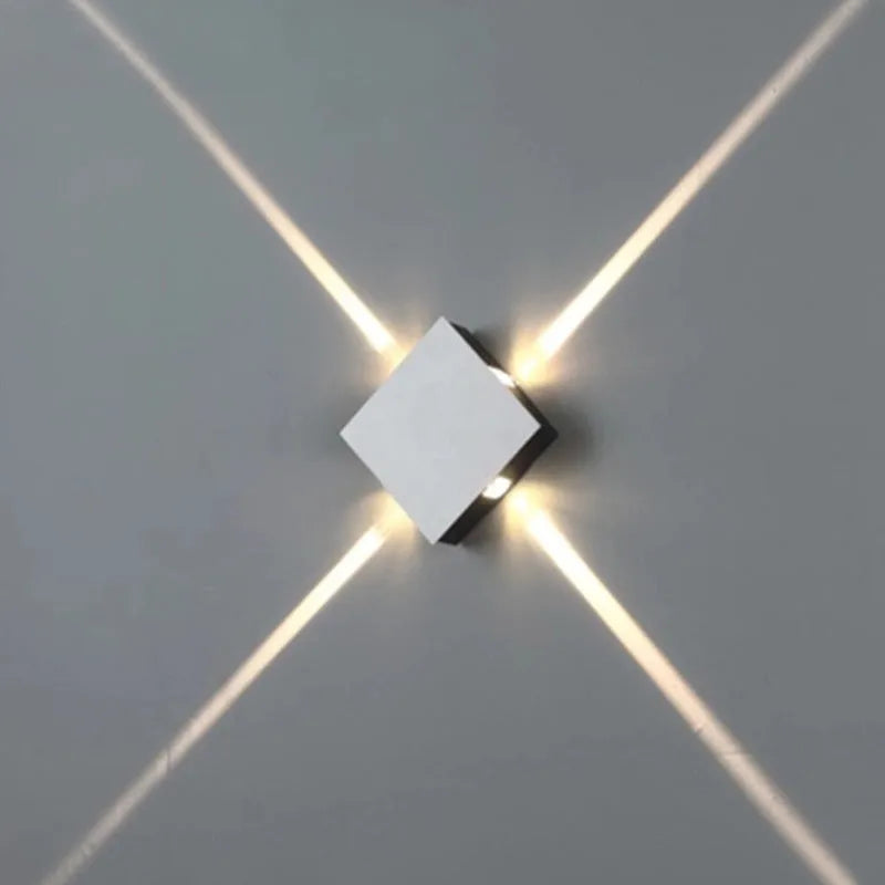 Modern square and round LED aluminium wall light with iron lampshade for living room or bedroom