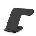 Black and white wireless phone charger with Type-C cable showing compact dimensions