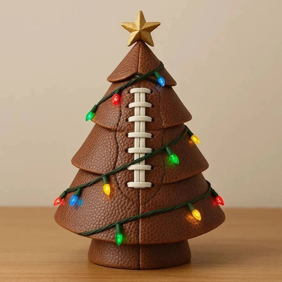 Resin Christmas football tree ornament 15cm in rugby style decoration