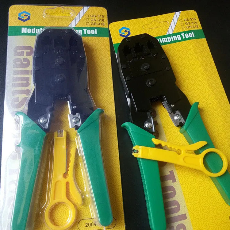 Multifunctional network cable pliers with stainless steel handle and 45# steel clamp head, flat mouth design