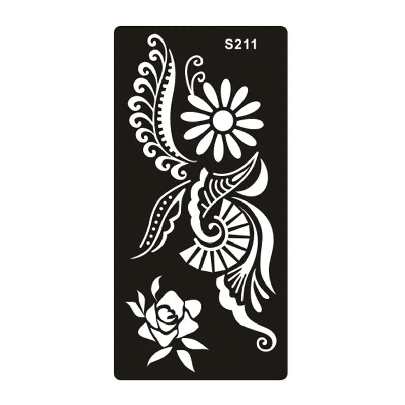Hollow tattoo template sticker with geometric Southeast Asia style design on water transfer paper
