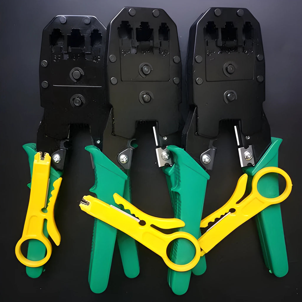 Multifunctional network cable pliers with stainless steel handle and 45# steel clamp head, flat mouth design