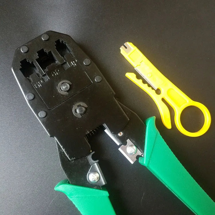 Multifunctional network cable pliers with stainless steel handle and 45# steel clamp head, flat mouth design