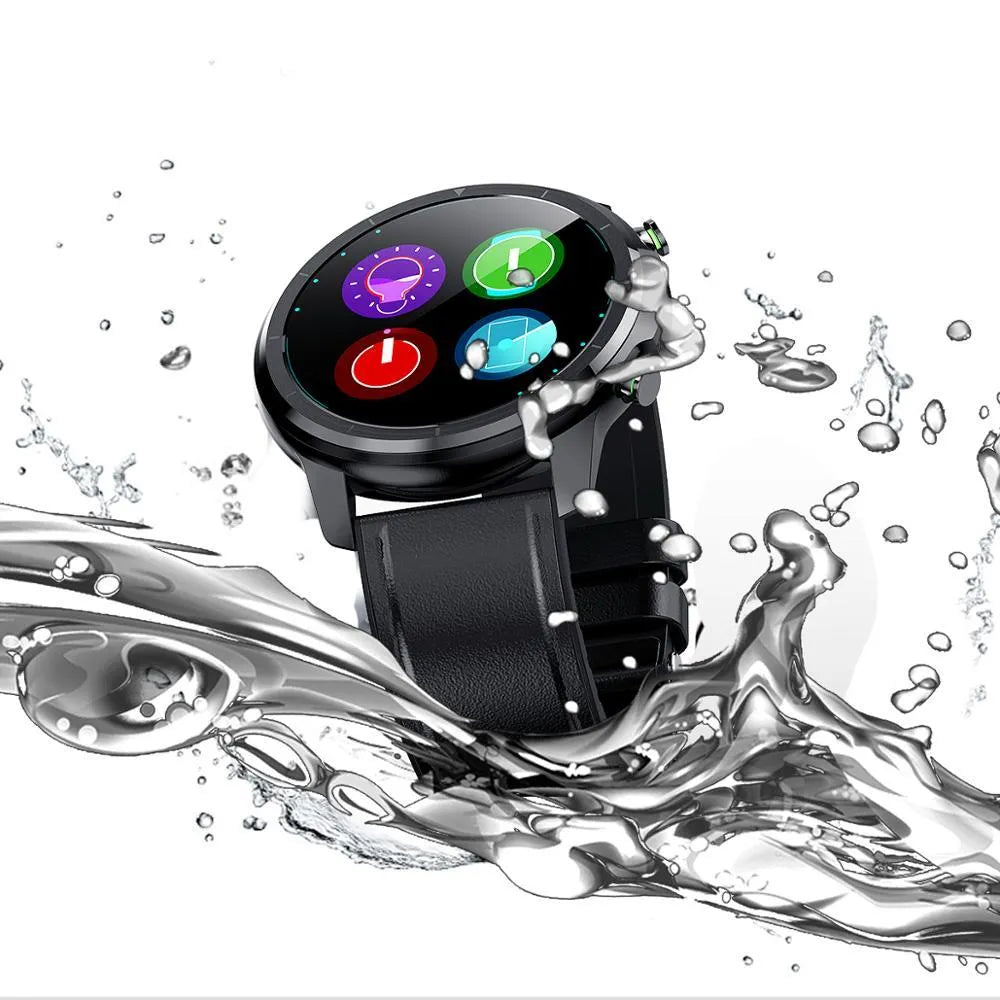 LEMFO LF26 smart bracelet on a wrist, showing its 1.3-inch screen and side button.