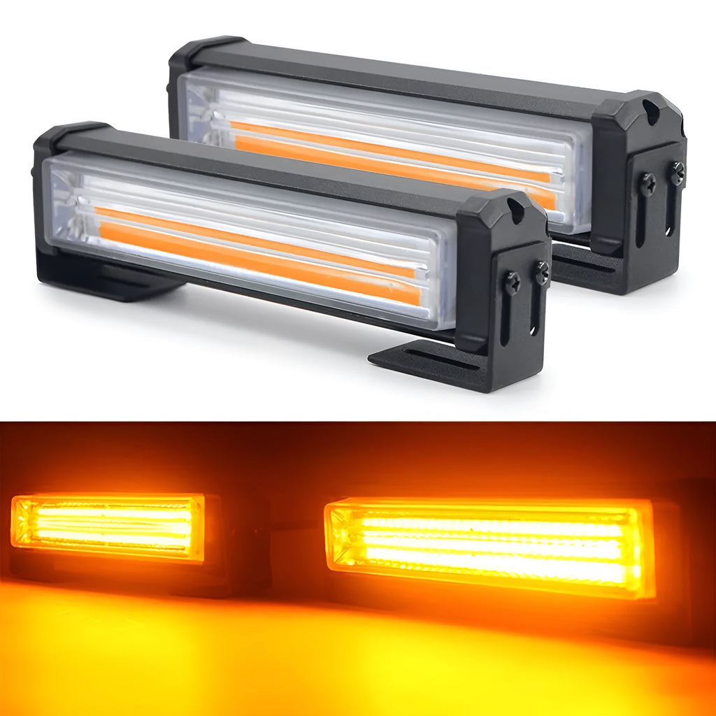 Drag Two Middle Net yellow vehicle strobe warning light with aluminium and PC housing.