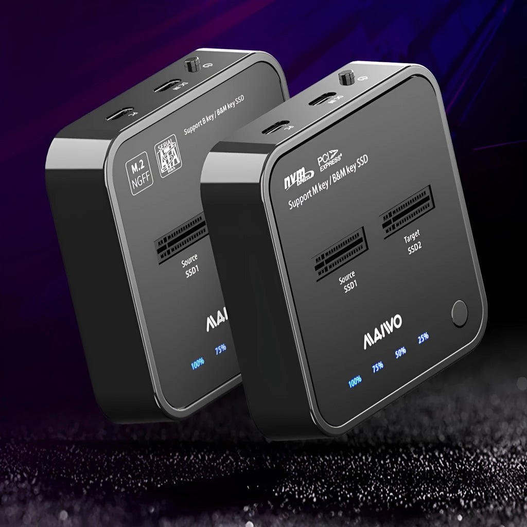 MAIWO K3016 M.2 solid state drive docking station and duplicator with cables and power adapter