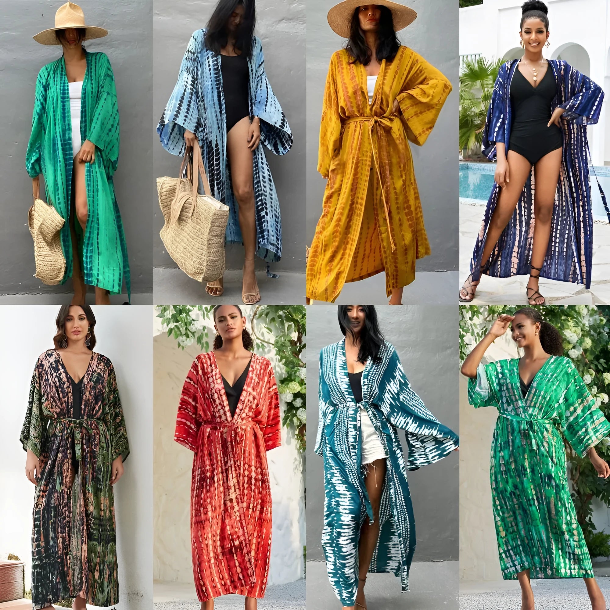 Women's printed cotton beach cover-up shirt in loose fit for sun protection over bikini.