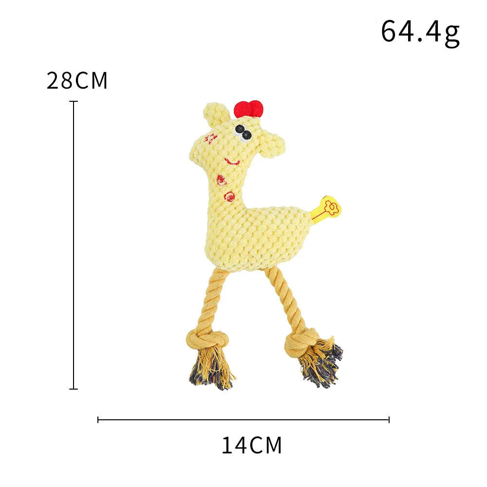 Blue deer-shaped plush pet toy with corn grain texture, suitable for dogs and cats