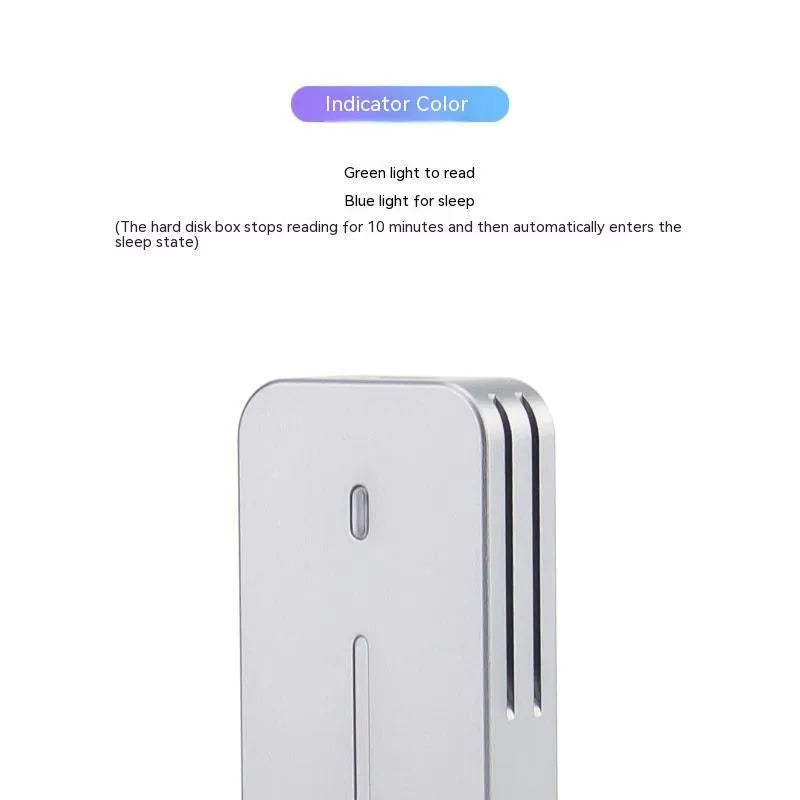 Aluminium M.2 SSD enclosure showing compact design with USB 3.2 connection port