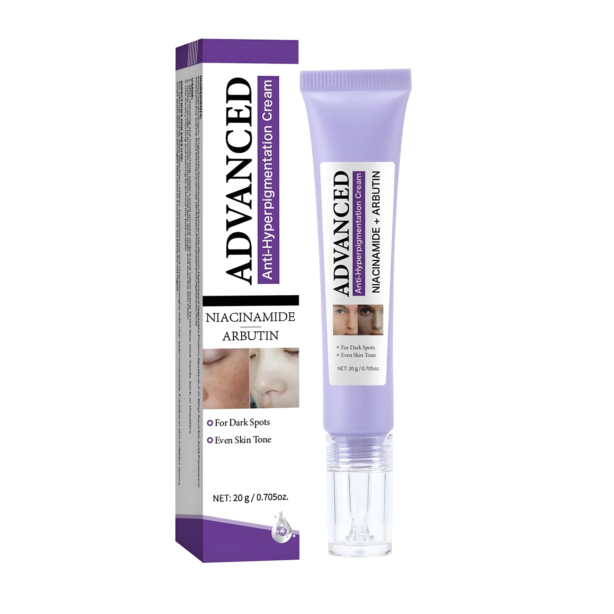 20g anti-pigmentation face cream jar for women's skin tone correction and brightening