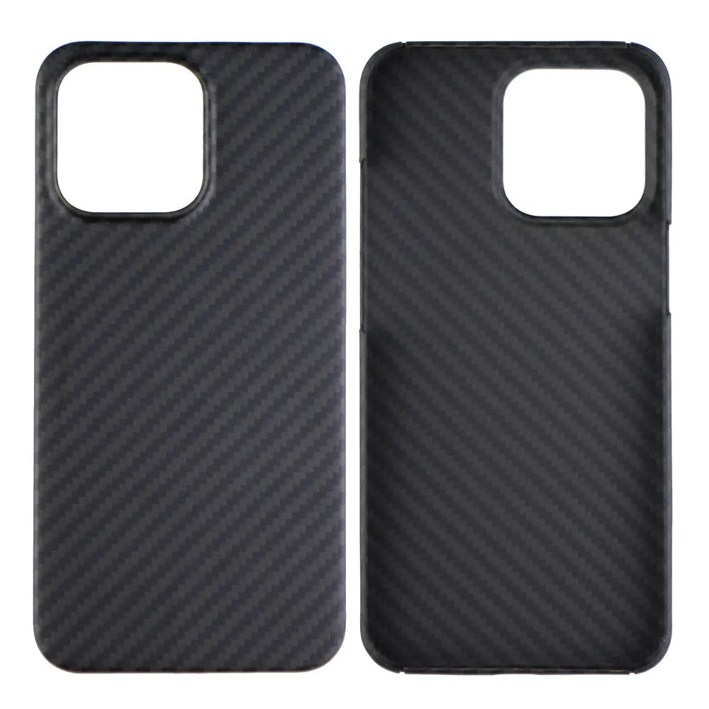 Matte black crater Kevlar fibre protective phone case for iPhone
