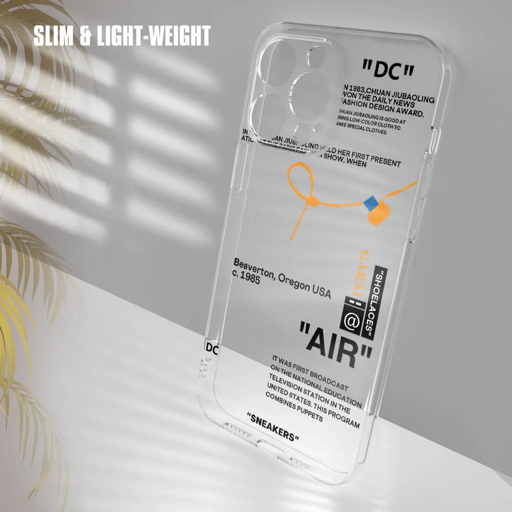 Transparent TPU phone case with monster English letters print for Apple iPhone, all-inclusive lens cover