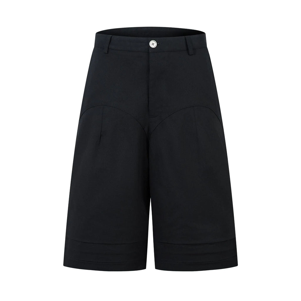 Retro loose fit wide leg denim middle pants in black and green colours on a hanger