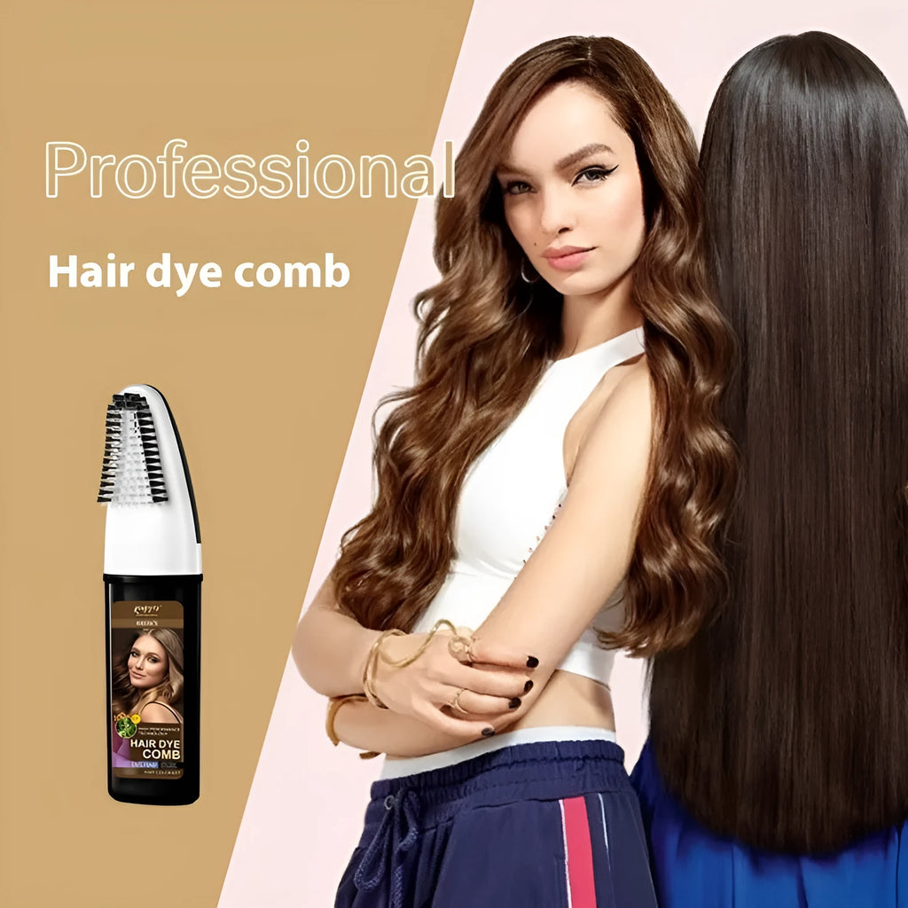 Easy Colour hair dye comb applicator for temporary hair colour in Brown, Dark Brown, and Wine Red shades.