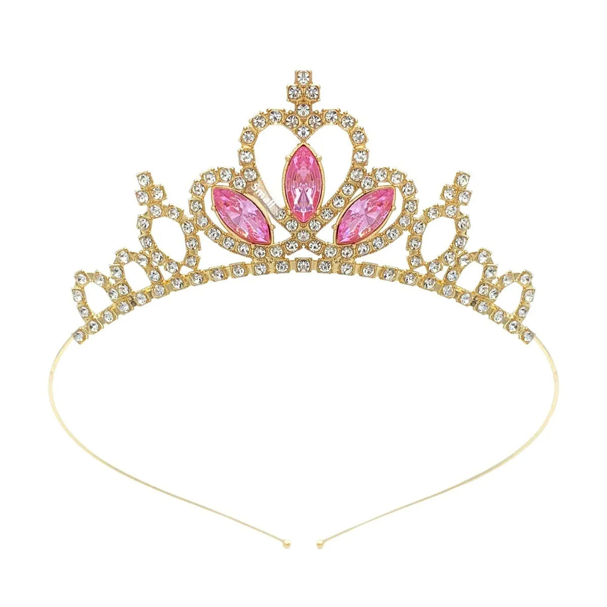 Girl's alloy princess crown with electroplated finish and crystal accents
