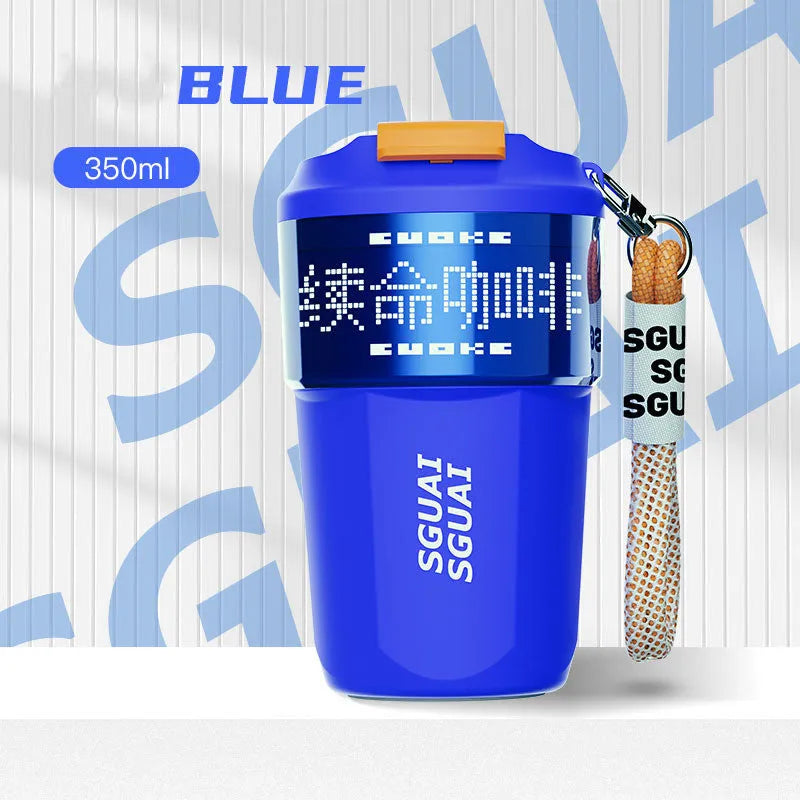 Japanese-style portable stainless steel coffee cup in blue colour with 50mL capacity