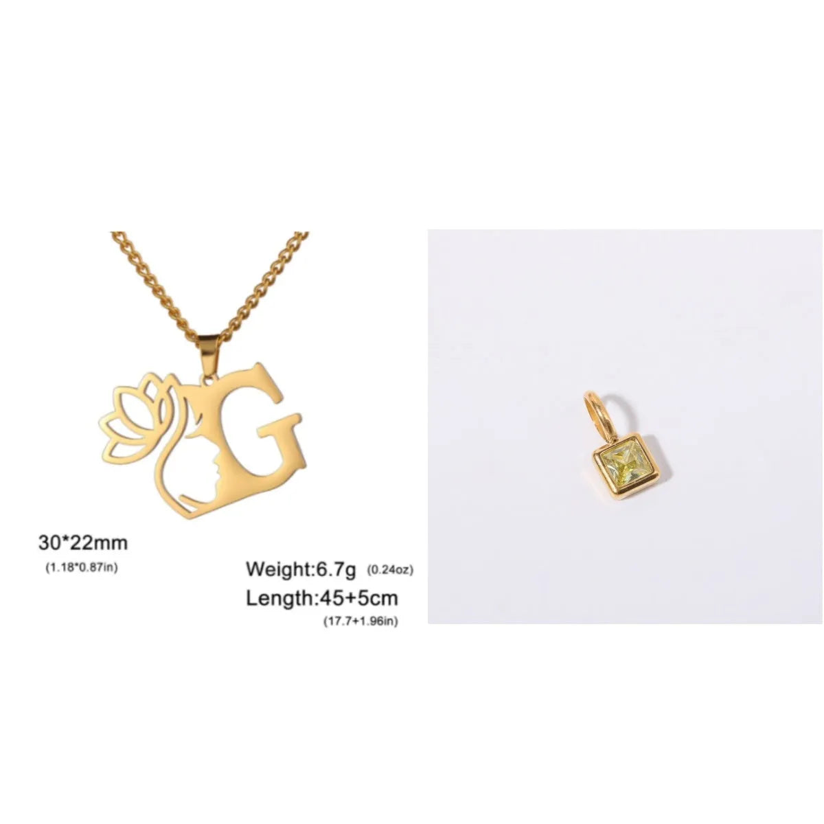 Gold and silver stainless steel fashion necklaces with a cross chain design and matching pendants.