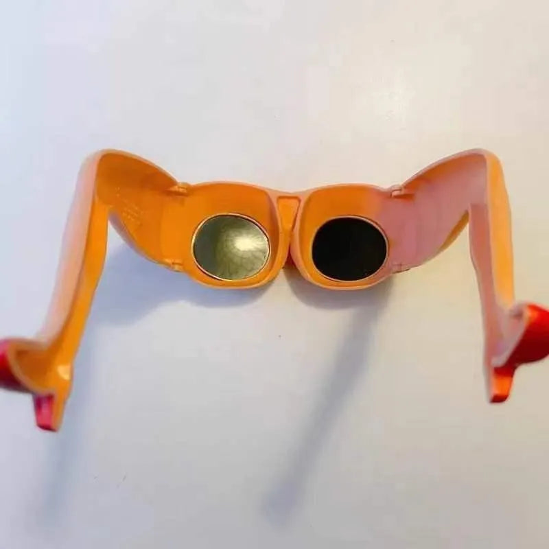Orange personality leg hip sunglasses with plastic frames for sun protection