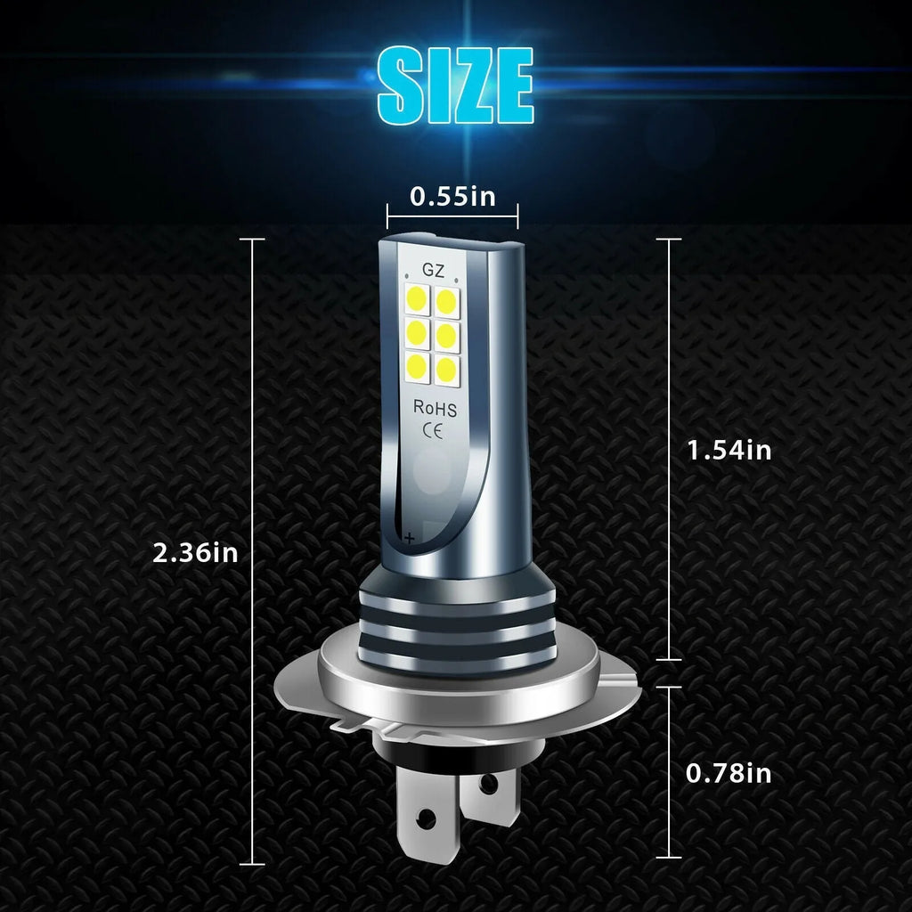 LED car fog light bulb with aviation aluminium housing and multi-pin connector