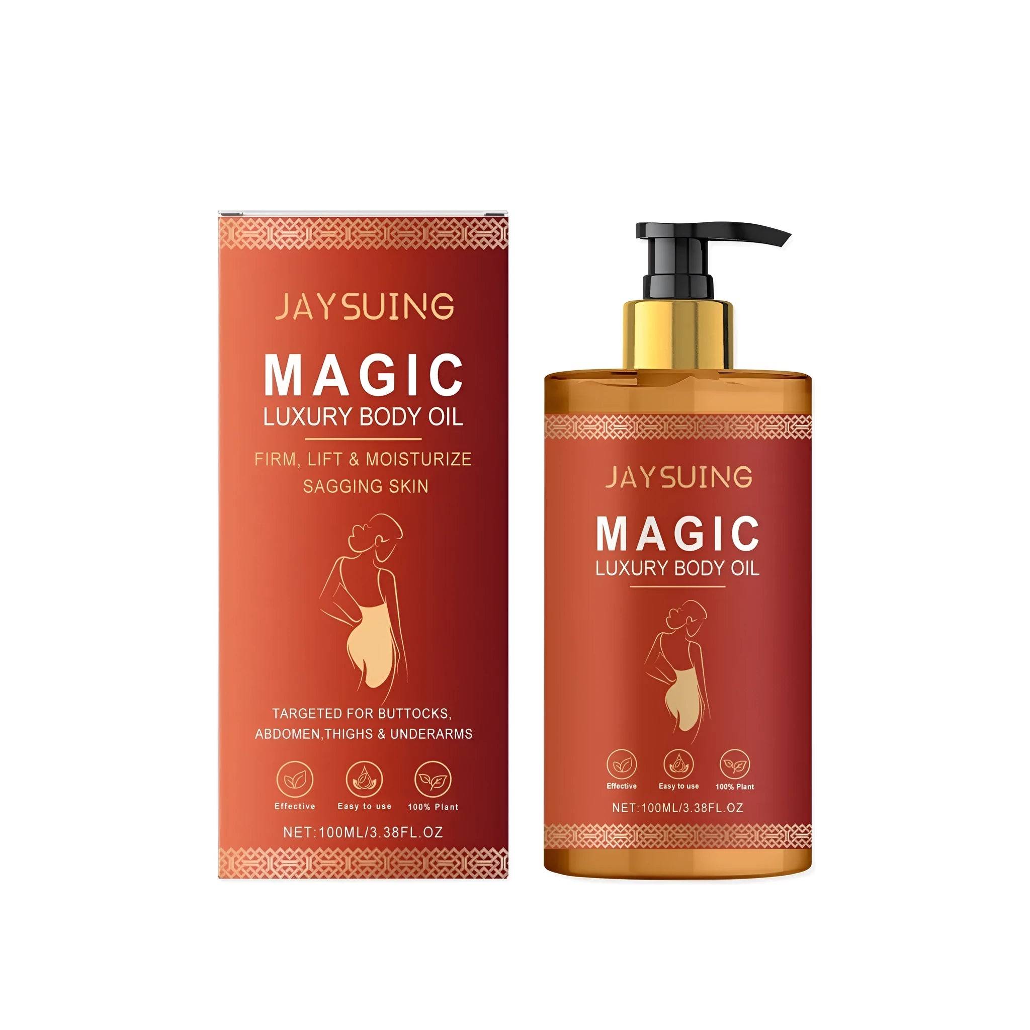 100ml bottle of rose hip and sweet almond body oil with vitamin E and glycerin for skin tightening