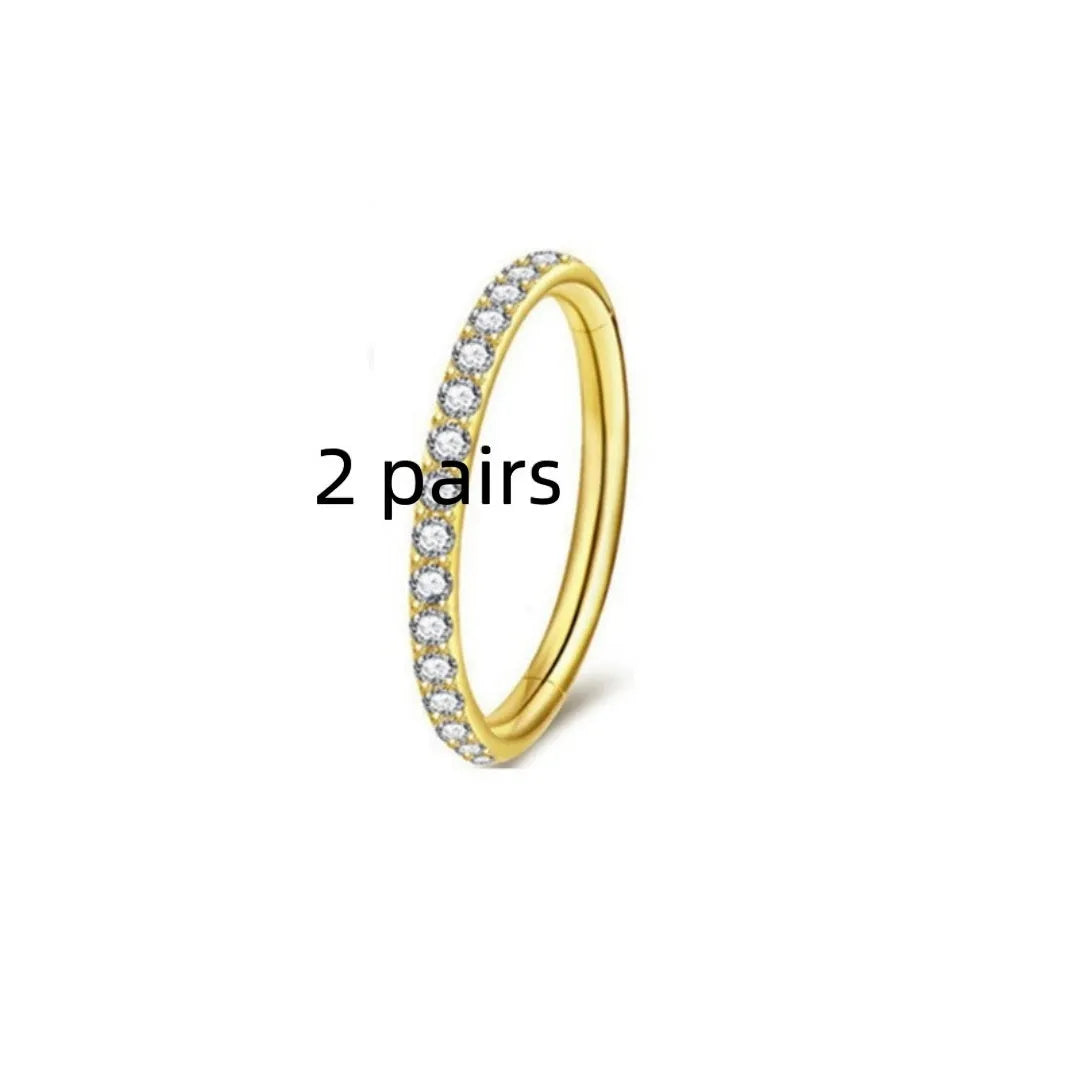316 stainless steel seamless nose ring showing colour options including black, gold and rose gold finishes