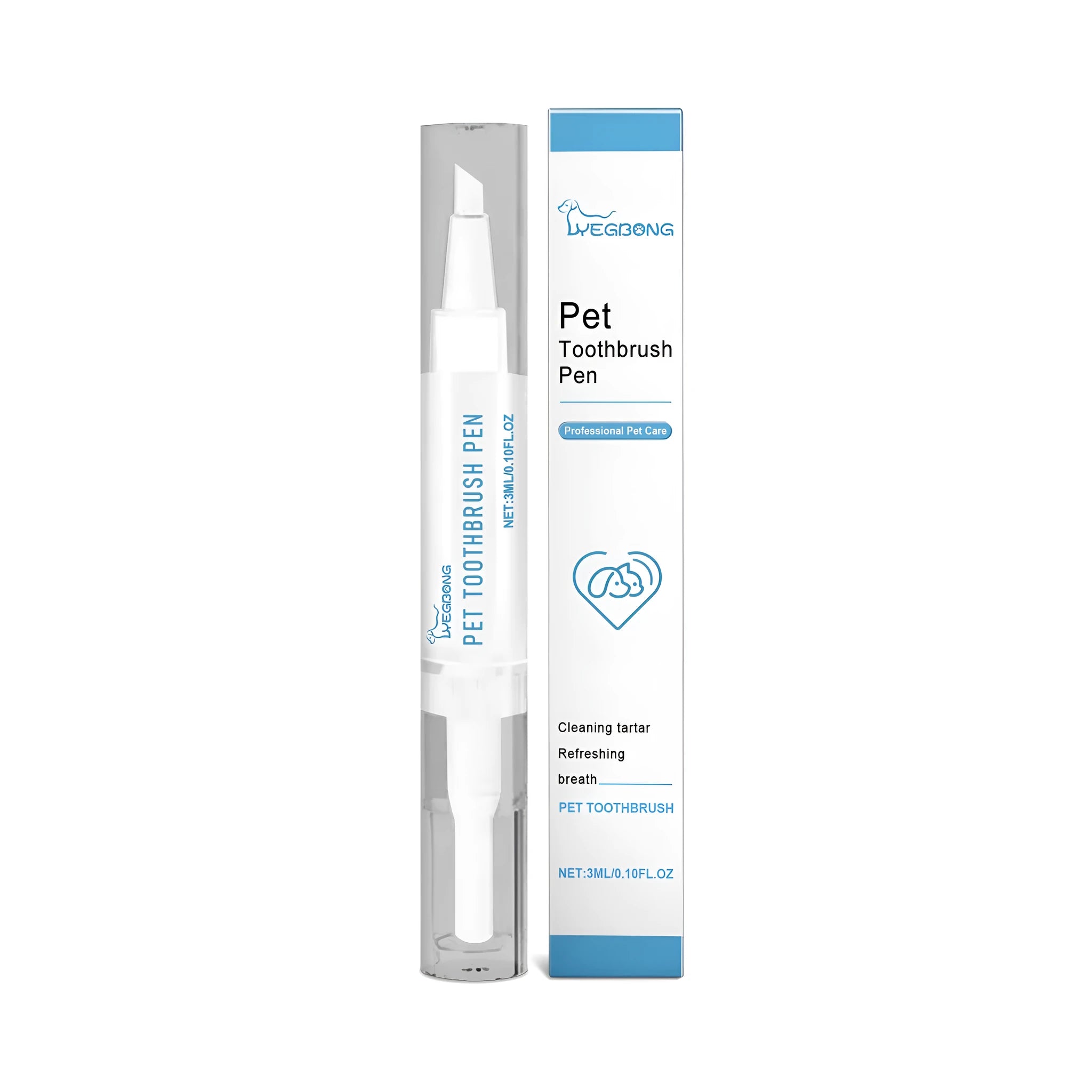 Pet dental cleaning brush with 1.1cm head and 12.5cm shaft for dogs and cats