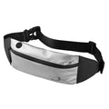 Men's blue waterproof waist bag with adjustable strap and front compartment for sports use