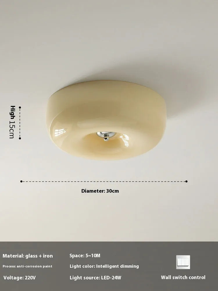 Cream coloured American style bedroom ceiling lamp with three-colour light setting