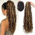 Water ripple long curly hair extension with fluffy corn curler texture in synthetic fibre