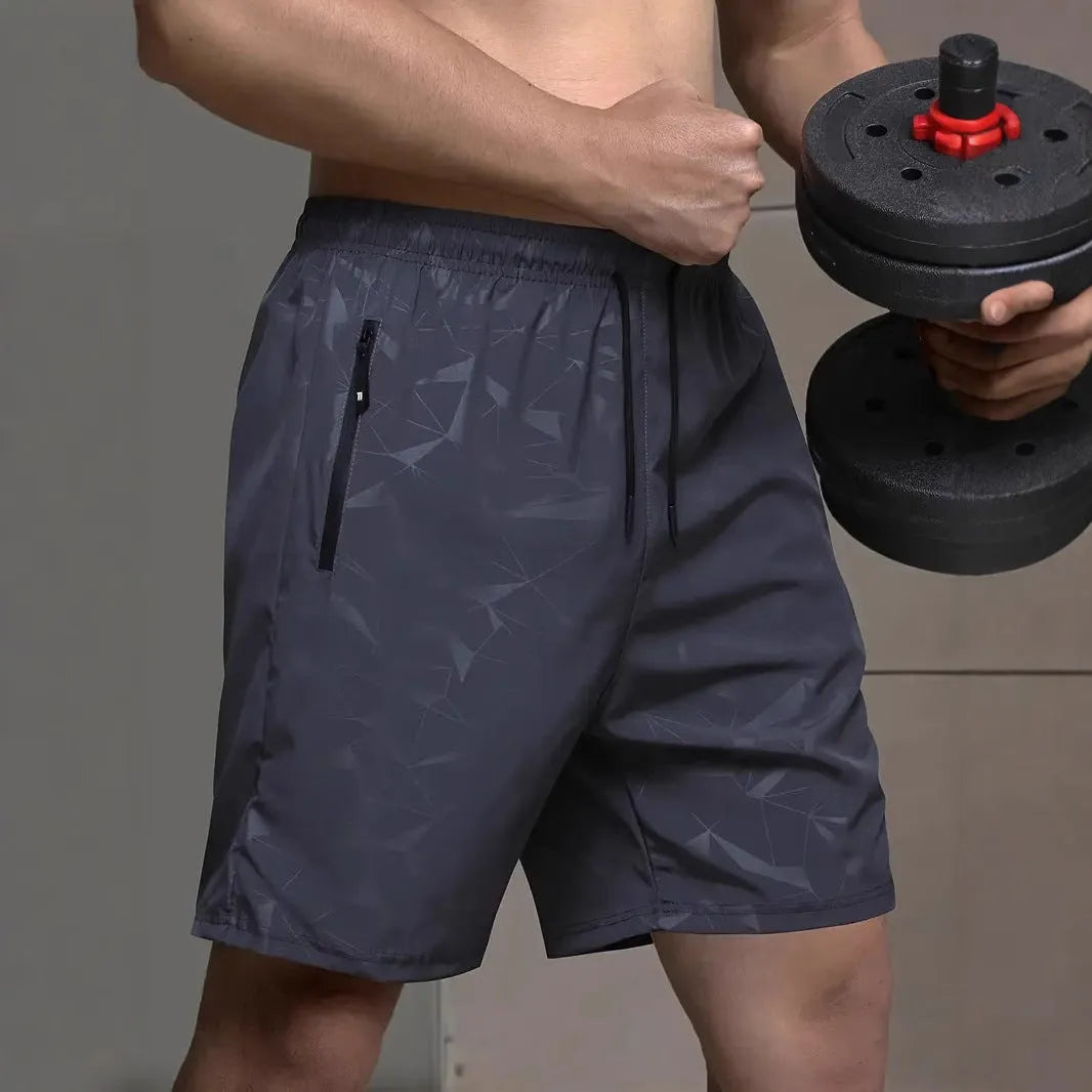 Men's loose sports shorts in black with fifth pants length for beach volleyball