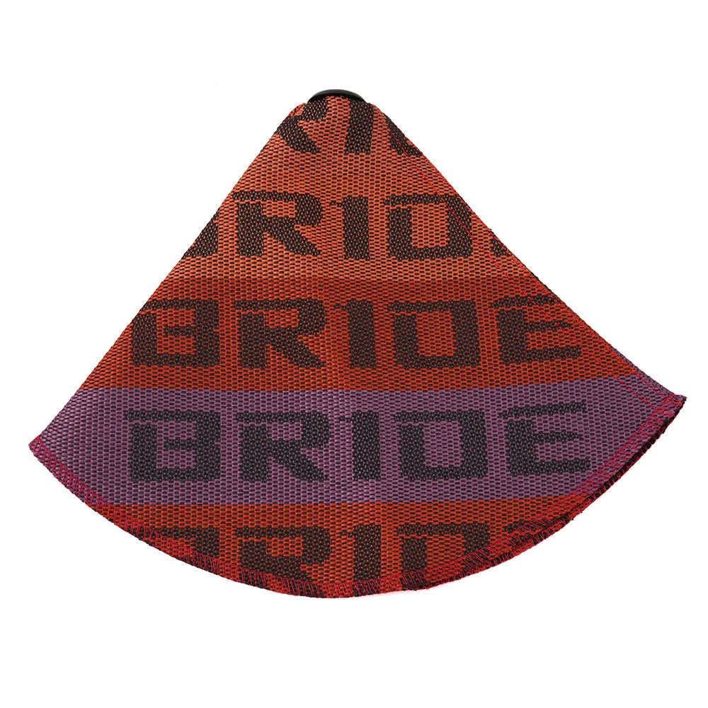 Canvas dust cover for Bride and Recaro racing seats shown in black with embroidered flag logo.