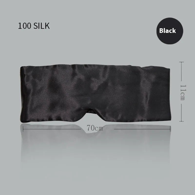 Mulberry silk sleep eye mask shown in champagne gold colour for light blocking comfort.