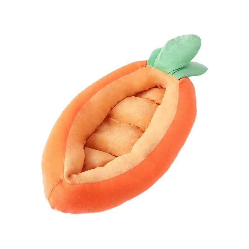 Carrot-shaped double-sided removable cloth pet bed in medium and large sizes