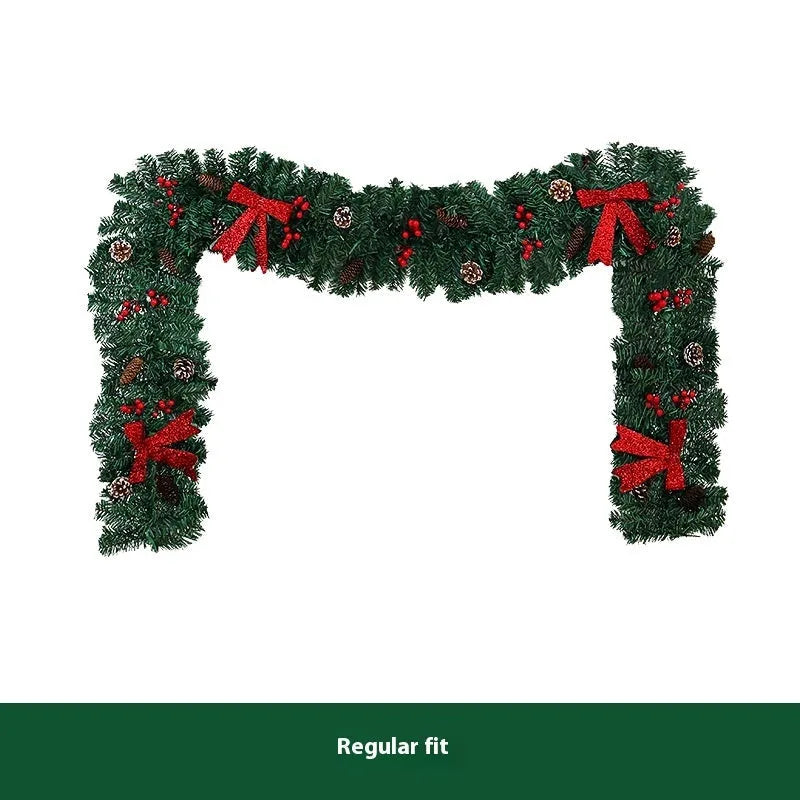 Christmas rattan decoration with PVC pine cone bow, available with optional LED lighting in warm white or coloured variants.