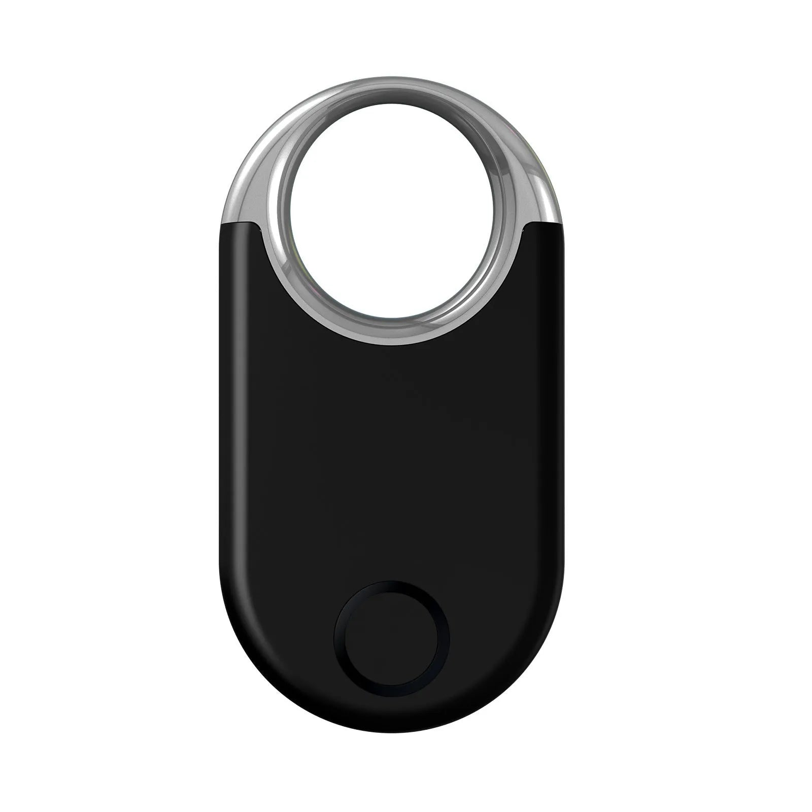 Black and white GPS tracking device measuring 55x29mm for pet and child location monitoring
