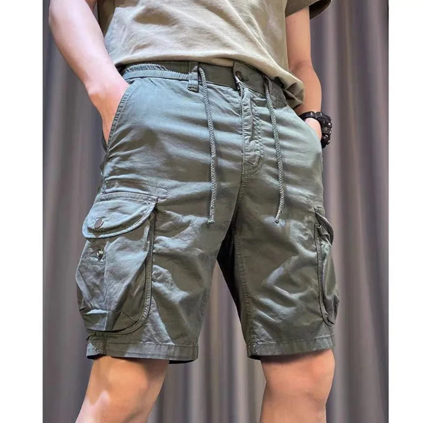 Loose straight casual overalls pants with multiple pockets in four colour options